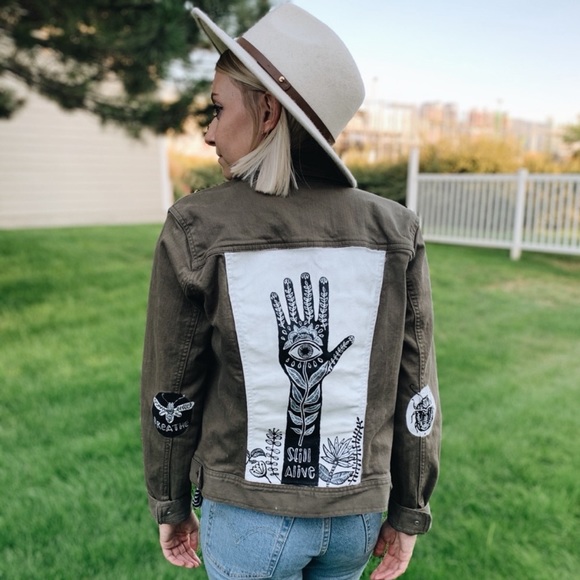 Hand Painted Army Jacket - Picture 2 of 4